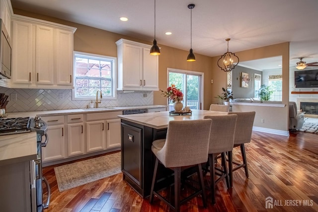 29 Mitchell Dr, Monroe, NJ 08831 - kitchen with white cabinetry, dark wood finished floors, open floor plan, and recessed lighting