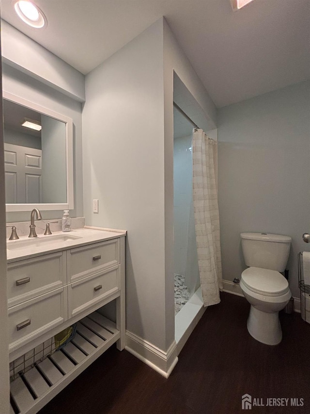 29 Mitchell Dr, Monroe, NJ 08831 - bathroom with wood finished floors, vanity, and a stall shower