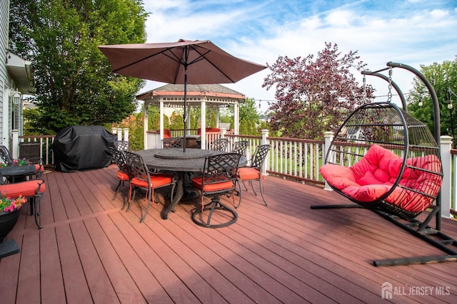 29 Mitchell Dr, Monroe, NJ 08831 - wooden terrace with outdoor dining area and grilling area