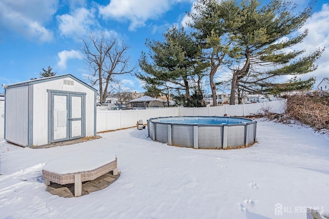 exterior space featuring a fenced in pool