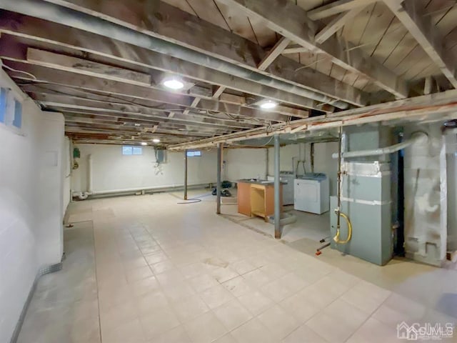 15 Race Track Rd, East Brunswick, NJ 08816 - basement featuring washer and dryer and heating unit