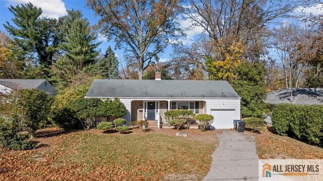 view of front of house featuring a garage and a front lawn