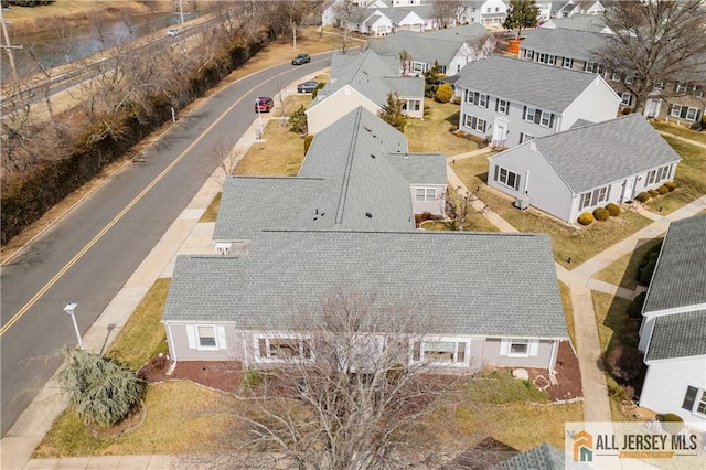 bird's eye view with a residential view