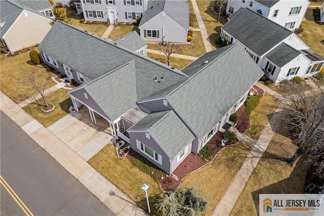 birds eye view of property featuring a residential view