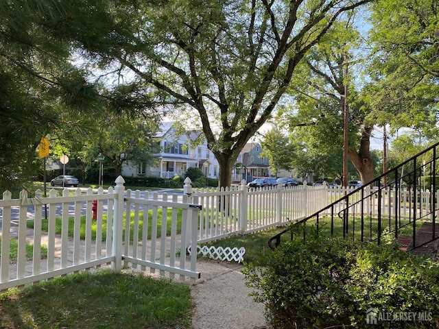 view of yard with a fenced front yard