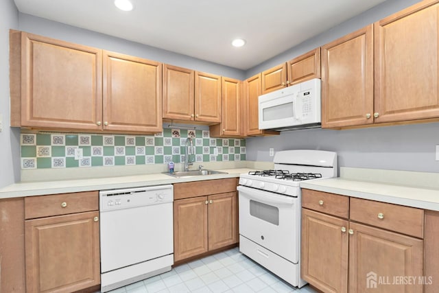 1 Lackland Ave, Piscataway, NJ 08854 - kitchen featuring white appliances, light countertops, and recessed lighting