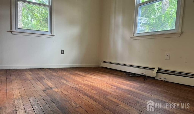 212 Middlesex Ave, Iselin, NJ 08830 - empty room with wood-type flooring, healthy amount of natural light, and baseboard heating