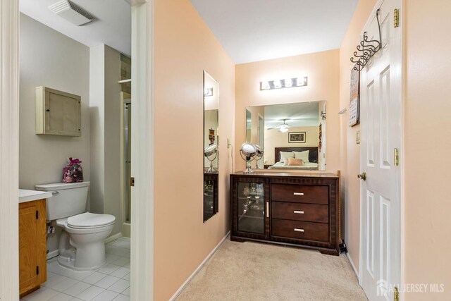 183 Driscoll Ct, Franklin Twsp, NJ 08873 - full bath with vanity, tile patterned floors, and a ceiling fan