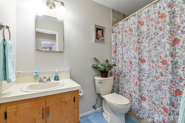 183 Driscoll Ct, Franklin Twsp, NJ 08873 - full bathroom with vanity, tile patterned flooring, and a shower with curtain