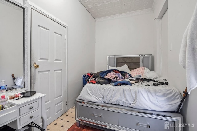 264 Washington St, Perth Amboy, NJ 08861 - bedroom featuring an ornate ceiling and tile patterned floors