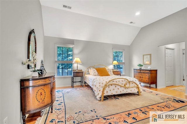 2 Danser Dr, Cranbury, NJ 08512 - bedroom with vaulted ceiling and light wood-type flooring