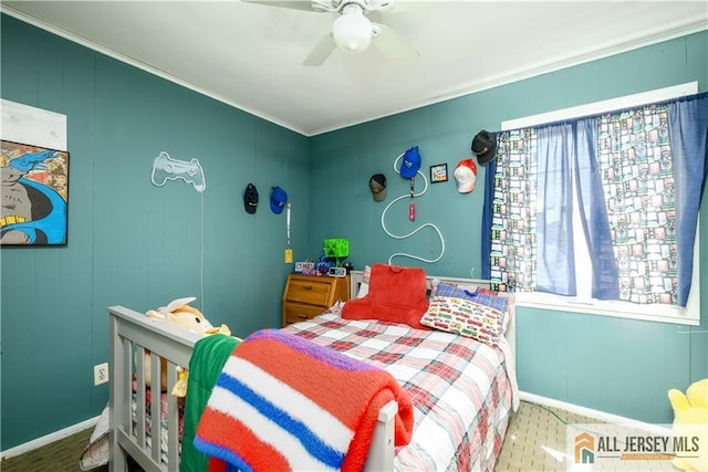 7 Hollywood St, South River, NJ 08882 - bedroom featuring ornamental molding and ceiling fan