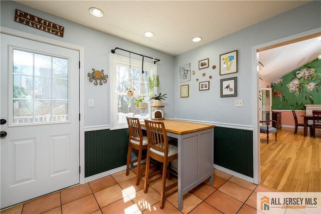 7 Hollywood St, South River, NJ 08882 - office space with wainscoting, recessed lighting, and light tile patterned flooring