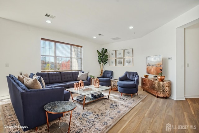 living room featuring hardwood / wood-style floors