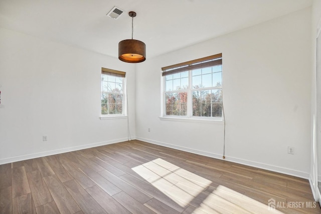 empty room with hardwood / wood-style floors