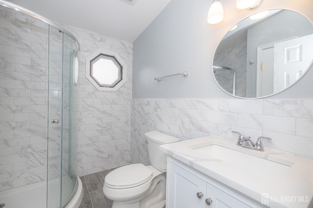 7 Winslow Ave, East Brunswick, NJ 08816 - full bath featuring tile walls, vanity, and a shower stall