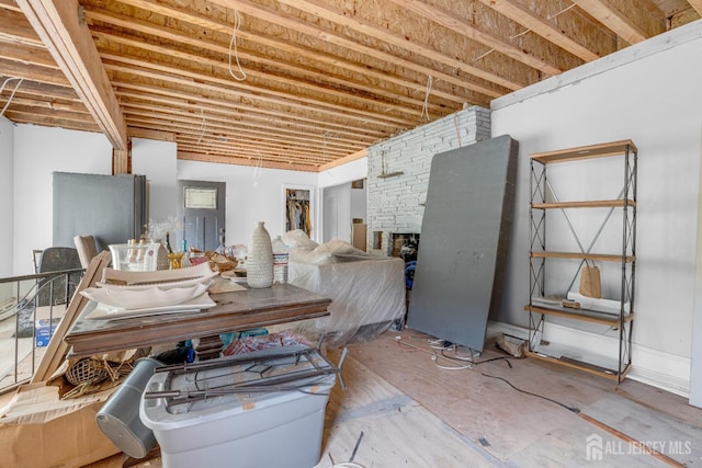 1595 Amwell Rd, Franklin Twsp, NJ 08873 - basement featuring a stone fireplace