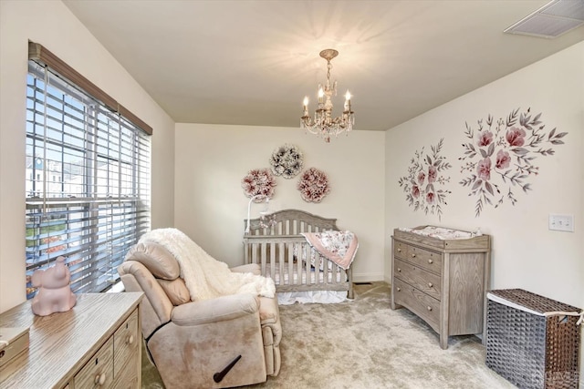 2206 Stelmaszek Rd, Sayreville, NJ 08859 - bedroom featuring a chandelier and light colored carpet