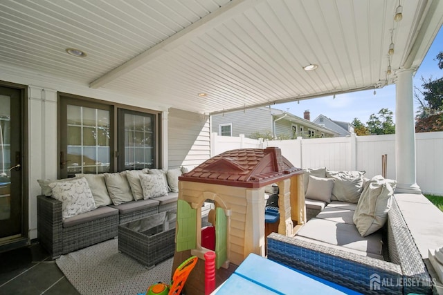 51 Greenbrook Rd, Middlesex, NJ 08846 - fenced backyard with outdoor lounge area