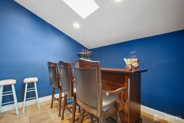 51 Greenbrook Rd, Middlesex, NJ 08846 - bar area featuring vaulted ceiling and a skylight