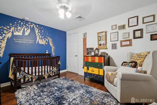 51 Greenbrook Rd, Middlesex, NJ 08846 - bedroom featuring wood finished floors, a nursery area, and a ceiling fan