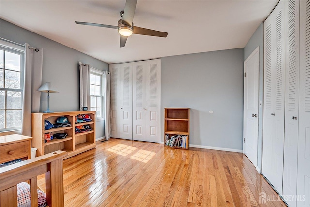 21 Stonewall Dr, Edison, NJ 08820 - bedroom with baseboards, light wood-type flooring, and a ceiling fan