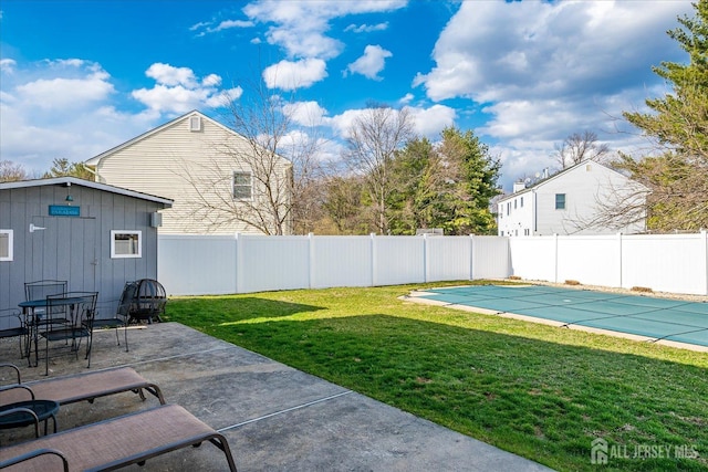 21 Stonewall Dr, Edison, NJ 08820 - view of yard with a patio area, a fenced in pool, and a fenced backyard
