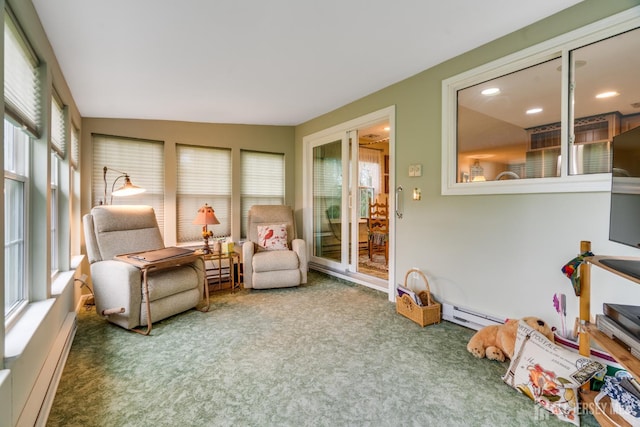 152 Chatham Dr Unit A, Monroe, NJ 08831 - sunroom featuring carpet and a baseboard radiator