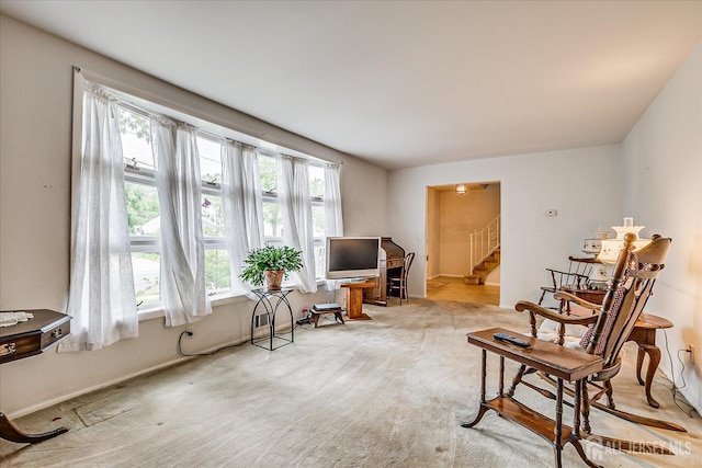 4 Bodnarik Rd, Edison, NJ 08837 - living area with stairway and carpet flooring