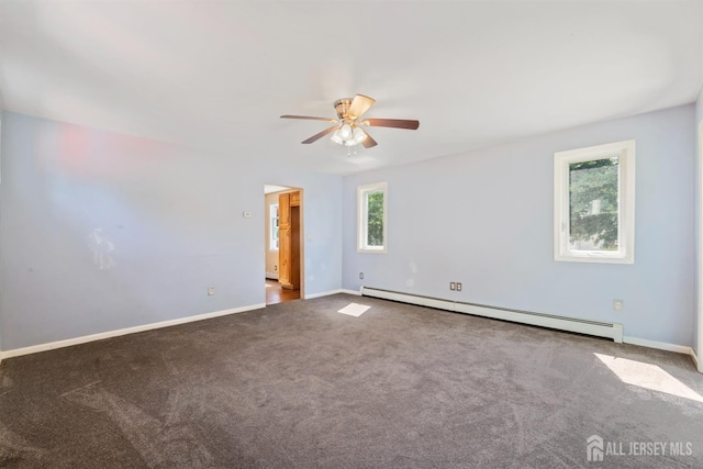 104 Old Matawan Rd, Old Bridge, NJ 08857 - carpeted spare room featuring a baseboard radiator and a ceiling fan