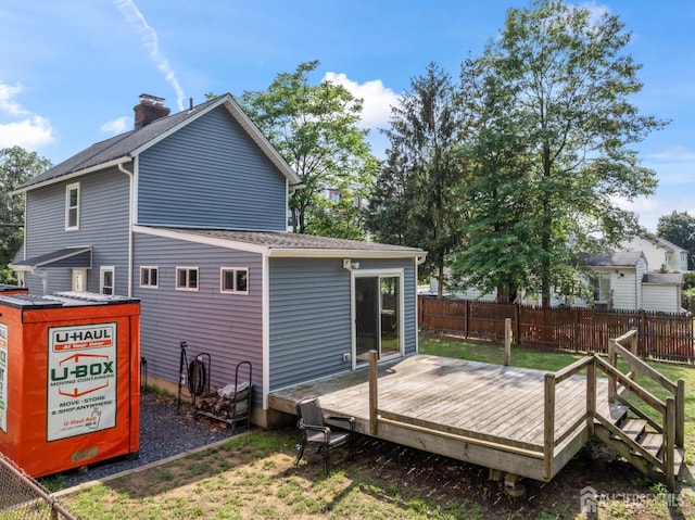 104 Old Matawan Rd, Old Bridge, NJ 08857 - back of house featuring a wooden deck and roof with shingles
