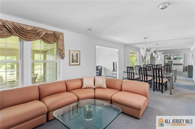 29 Ethan Allen Dr Unit B, Monroe, NJ 08831 - carpeted living room with a chandelier