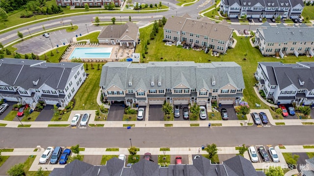 18 Larkspur Ln, Monroe, NJ 08831 - aerial perspective of suburban area featuring a pool
