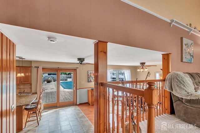 interior space featuring an upstairs landing