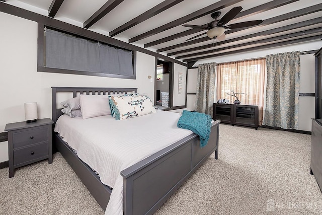 234 W Church St, Gloucester Twp, NJ 08012 - bedroom with beamed ceiling and light carpet
