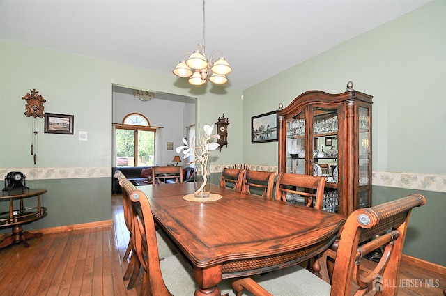 1329 Crown Ln, South Plainfield, NJ 07080 - dining space featuring a chandelier and wood-type flooring