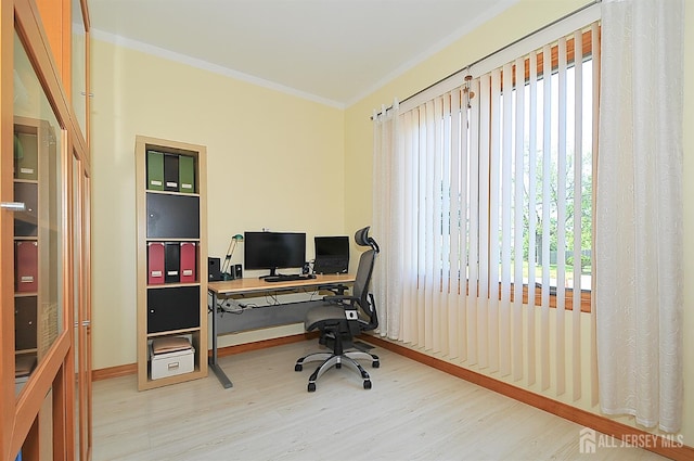 1329 Crown Ln, South Plainfield, NJ 07080 - office space featuring wood finished floors, healthy amount of natural light, and crown molding
