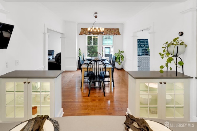 369 N Main St, Milltown, NJ 08850 - dining area with a chandelier and wood finished floors