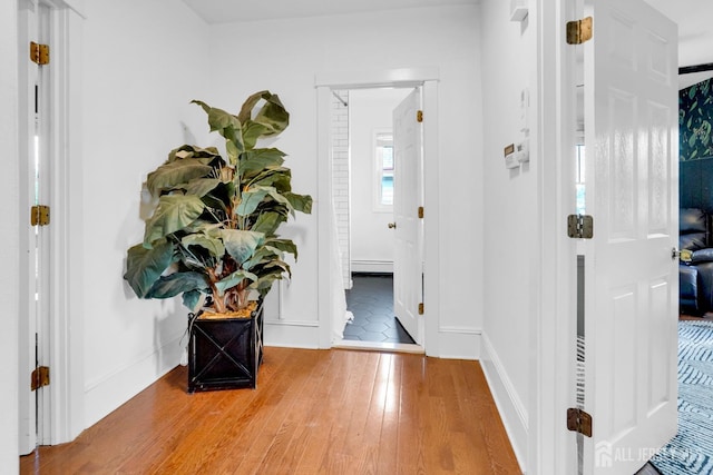 369 N Main St, Milltown, NJ 08850 - corridor with baseboard heating and light wood-style flooring