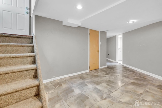 369 N Main St, Milltown, NJ 08850 - finished basement with stairs and recessed lighting