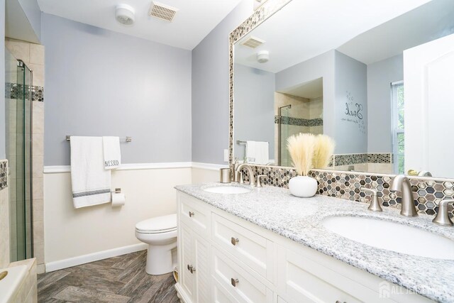 108 Jared Dr, North Brunswick, NJ 08902 - full bathroom with a tile shower and double vanity