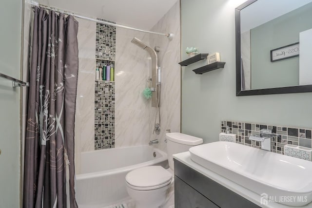 108 Jared Dr, North Brunswick, NJ 08902 - full bath with shower / bath combination with curtain, vanity, and backsplash
