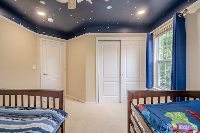 108 Jared Dr, North Brunswick, NJ 08902 - carpeted bedroom with a closet and recessed lighting