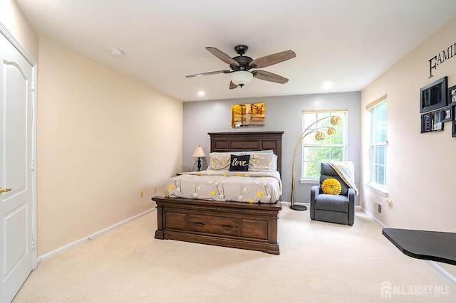 108 Jared Dr, North Brunswick, NJ 08902 - bedroom with carpet, ceiling fan, and recessed lighting