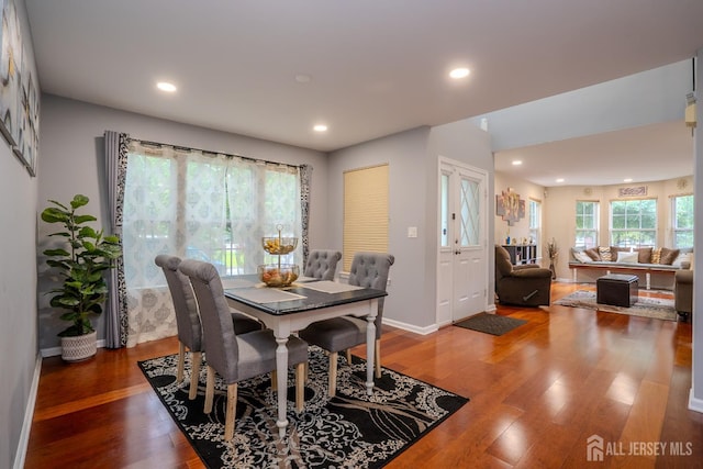 108 Jared Dr, North Brunswick, NJ 08902 - dining space featuring wood finished floors and recessed lighting