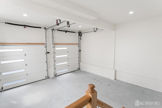garage featuring recessed lighting