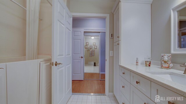 741-B Nautilus Ct Unit B, Monroe, NJ 08831 - full bathroom featuring vanity, tile patterned flooring, and shower / bath combo