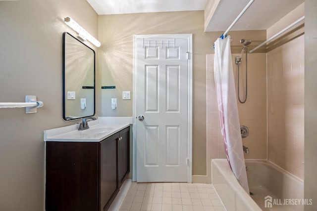 58 La Rue Ln, East Brunswick, NJ 08816 - full bath featuring shower / bathtub combination with curtain, tile patterned flooring, and vanity
