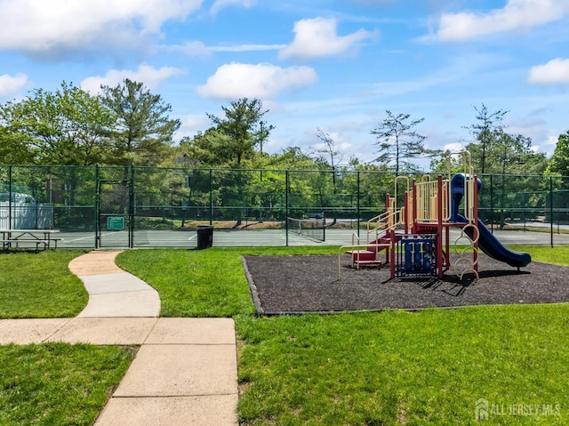 58 La Rue Ln, East Brunswick, NJ 08816 - community playground with a tennis court