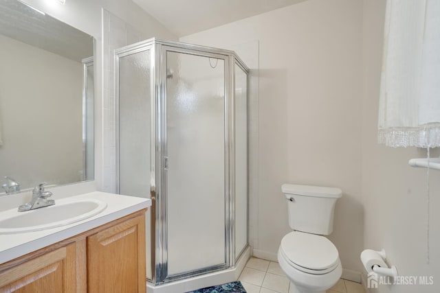 136 Carroll Ave, Woodbridge Proper, NJ 07095 - bathroom featuring a shower stall, vanity, and tile patterned floors